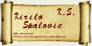 Kirilo Spalović vizit kartica